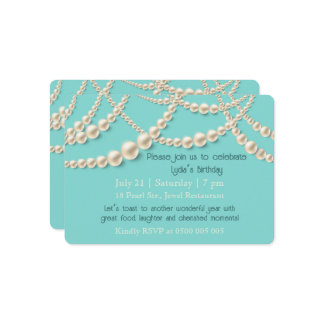 Elegant Pearl Birthday Dinner Einladung