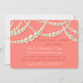 Elegant Pearl Birthday Dinner Einladung (Vorderseite)