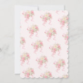 Elegant Pearl Bow Floral Pink Bridal Shower Einladung (Rückseite)