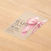 Elegant Pearl Bow Girl Baby Shower Acryleinladungen (Ablage )
