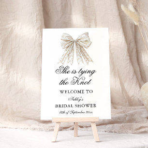 Elegant Pearl Bow Sie bindet den Knoten willkommen Poster