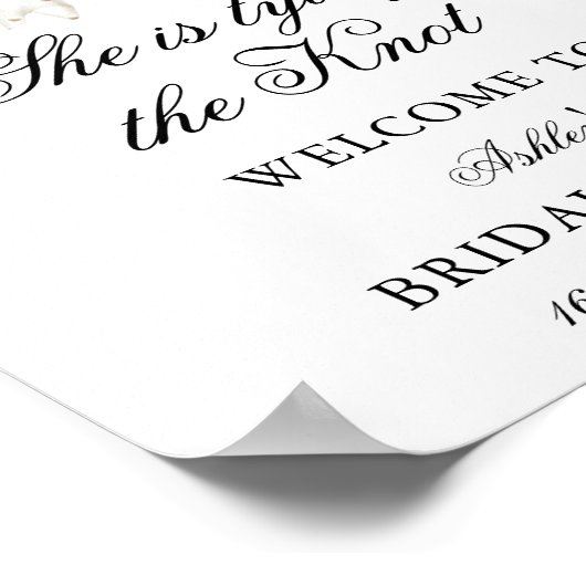 Elegant Pearl Bow Sie bindet den Knoten willkommen Poster (Ecke)