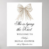 Elegant Pearl Bow Sie bindet den Knoten willkommen Poster (Vorne)
