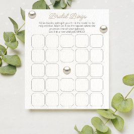 Elegant Pearl Brautparty Bingo Game