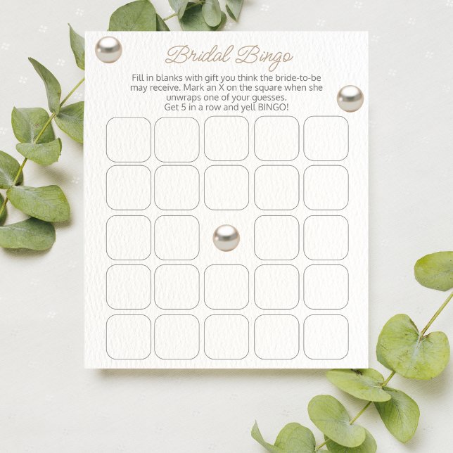 Elegant Pearl Brautparty Bingo Game (Von Creator hochgeladen)
