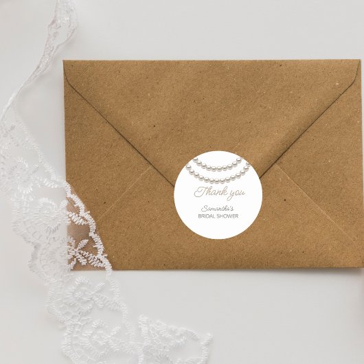 Elegant Pearl Brautparty Runder Aufkleber