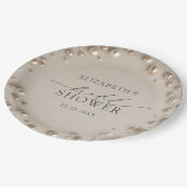 Elegant Pearl Bridal Shower Pappteller (Schrägansicht)