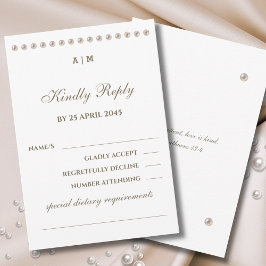 Elegant Pearl Christian Wedding RSVP Card  Karte