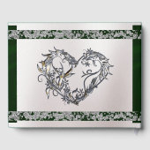 Elegant Pearl, Emerald Ribbon & Sparkle Gästebuch (Rückseite)