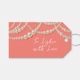 Elegant Pearl Gift Tag – "To (Name), With Love" Geschenkanhänger