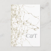 Elegant Pearl Gold Script Wedding Romantic Pearls Begleitkarte (Rückseite)