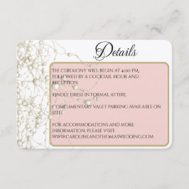 Elegant Pearl Gold Script Wedding Romantic Pearls Begleitkarte