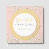 Elegant Pearl Gold Script Wedding Romantic Pearls Gästebuch (Vorderseite)