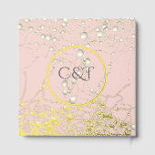 Elegant Pearl Gold Script Wedding Romantic Pearls Gästebuch (Rückseite)
