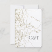 Elegant Pearl Gold Script Wedding Romantic Pearls RSVP Karte (Rückseite)