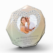 Elegant Pearl Heart 30. Hochzeitstag Fotoblock (Links)