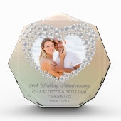 Elegant Pearl Heart 30. Hochzeitstag Fotoblock (Vorderseite)