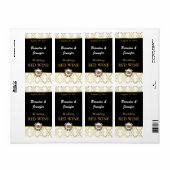 Elegant Pearl Monogram Wedding Mini Wine Labels (Vorne)