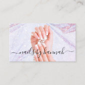 Elegant Pearl Nail Technician Chic Visitenkarte (Vorderseite)