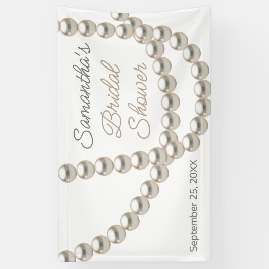 Elegant Pearl Necklace Brautparty Banner (Vertikal)