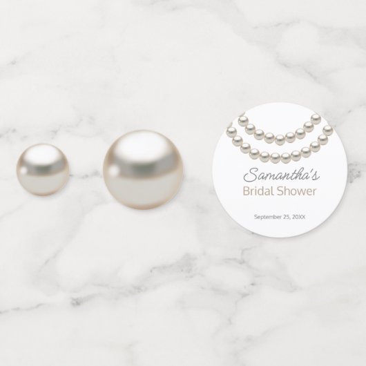 Elegant Pearl Necklace Brautparty Konfetti (Rückseiten)