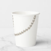 Elegant Pearl Necklace Brautparty Pappbecher (Rückseite)