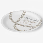 Elegant Pearl Necklace Brautparty Pappteller (Schrägansicht)