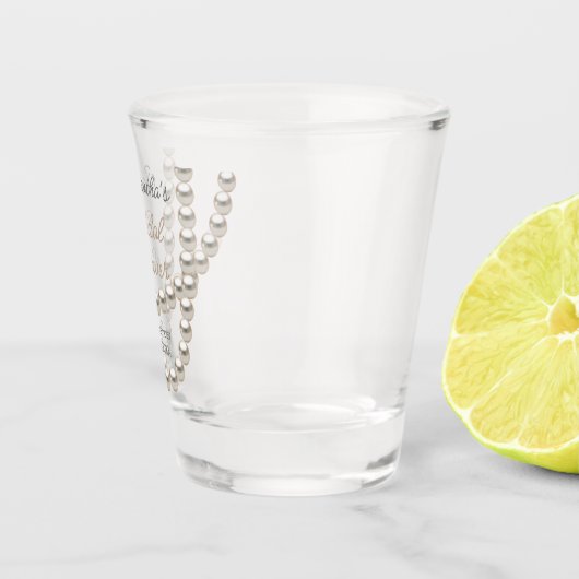 Elegant Pearl Necklace Brautparty Schnapsglas (Rechts)