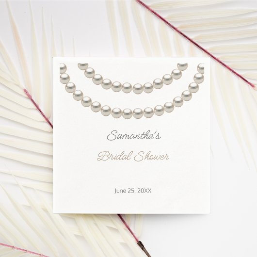 Elegant Pearl Necklace Brautparty Serviette