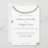 Elegant Pearl Necklace Hochzeit Einladung (Vorderseite)