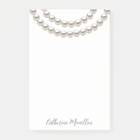 Elegant Pearl Necklace Post-it Klebezettel (Vorderseite)