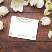 Elegant Pearl Necklace Post-it Klebezettel
