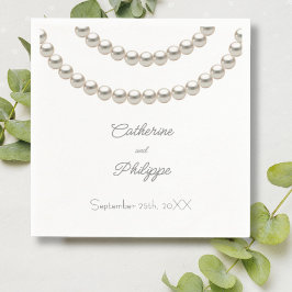 Elegant Pearl Necklace Wedding Serviette