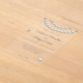 Elegant Pearl String Wedding Einladung Acrylic (Ablage )