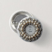 Elegant Pearl und Diamond Jewelry Piece Button (Vorne & Hinten)