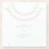 Elegant Pearl Wedding Glasuntersetzer (Rückseite)
