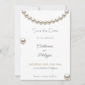 Elegant Pearl Wedding Save the Date Einladung (Vorderseite)