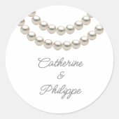 Elegant Pearl Wedding Sticker (Vorderseite)