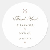 Elegant Pearl Wedding Vielen Dank Runder Aufkleber (Vorderseite)