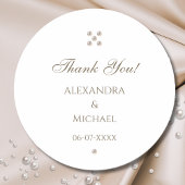 Elegant Pearl Wedding Vielen Dank Runder Aufkleber