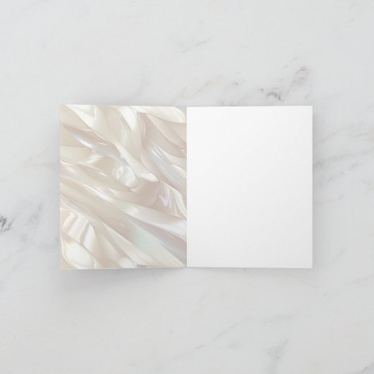 Elegant Pearl White Muschel Abstrakt Dankeskarte (Innenseite)
