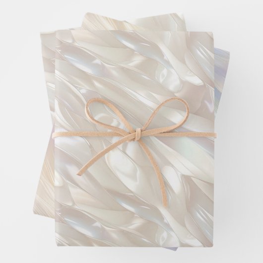 Elegant Pearl White Muschel Abstrakt Geschenkpapier Set (Beispiel)
