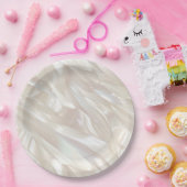 Elegant Pearl White Muschel Abstrakt Pappteller (Party)