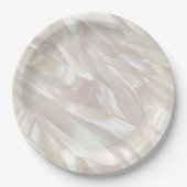 Elegant Pearl White Muschel Abstrakt Pappteller (Vorderseite)