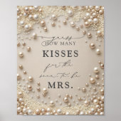 Elegant Pearl Wie viele Kisses Brautparty Game Poster (Vorne)