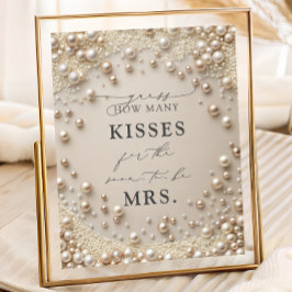 Elegant Pearl Wie viele Kisses Brautparty Game Poster