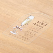 Elegant Pearls and Prosecco Arch Acryleinladungen (Ablage )