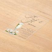 Elegant Pearls and Prosecco Bridal Shower  Acryleinladungen (Ablage )