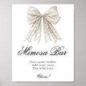 Elegant Pearls Bow Brautparty Mimosa Bar Poster (Vorne)