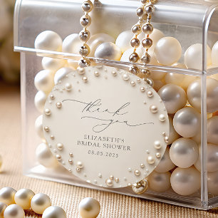 Elegant Pearls Brautparty Vielen Dank Runder Aufkleber